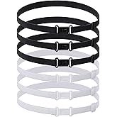 6PCS Crop Tuck Band Adjustable Shirt Tuck Band Women Stretchy Invisible Crop Top Bands Waist Belt for Sweaters Tucking Shirts (Black White)