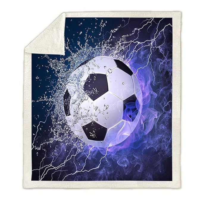 WONGS BEDDING Manta Deportiva Estampada de fútbol Soccer, Ropa de ...