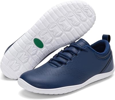 Zapatillas Barefoot Hombre, Zapatillas Minimalistas Antideslizantes Ligeros, Sintético Zapatos Barefoot para Caminar al Aire Libre Casual Azul,Gr.42