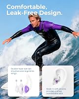 Hearprotek Swimming Ear Plugs Adults 2 Pairs Silicone Purple view 3