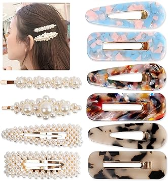 Amazon Com Pearl Hair Clips 10pcs Women Hair Pins Elegant Gold