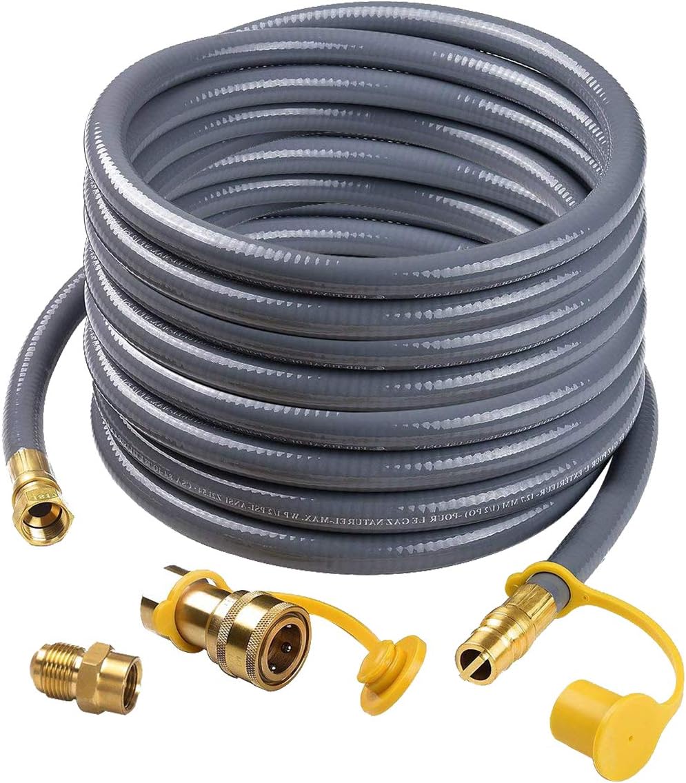 Camplux 24Ft 1/2” Natural Gas Quick Connect Hose, Low