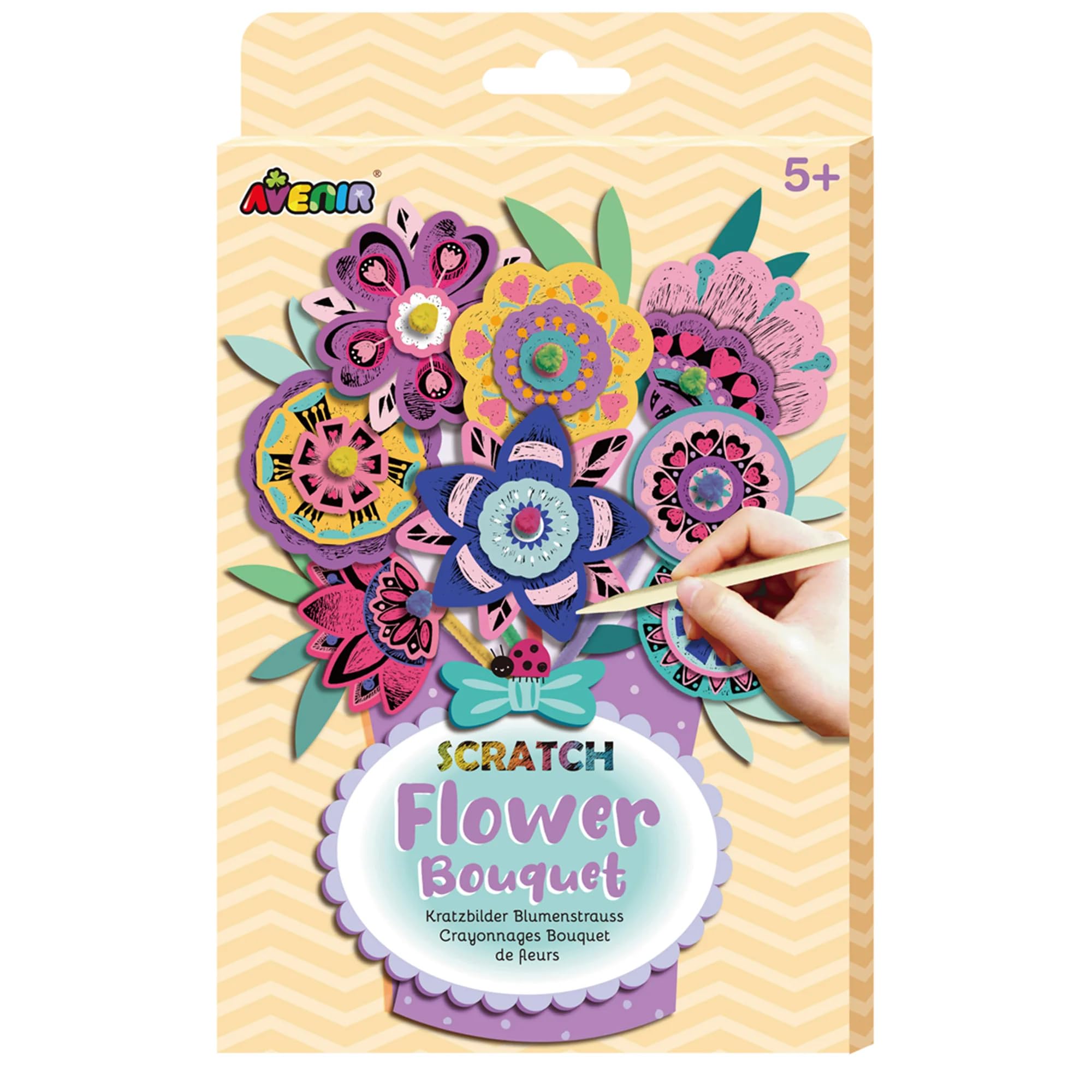Avenir Scratch Flower Bouquet | Fun DIY Creative Craft Kit for Kids from 5 Years