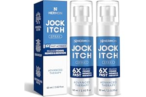 Hermon Jock Itch Spray for Men: Powerful Treatment for Jock Itch - Extra Strength Spray Liquid Provides Soothing - 2.02 Fl Oz (Pack of 2)