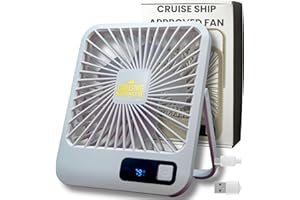 NORDMOOSE Fan for Cruise Ship Cabin Approved, USB Rechargeable - Battery Powered Portable Travel Fan for Cruise, Travel Fan for Sleeping - White