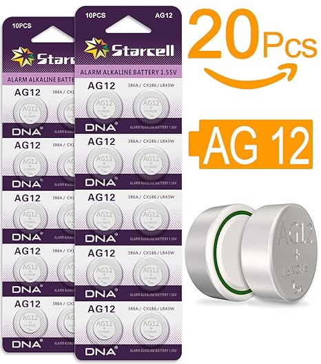 Act 20 Alkaline Knopfzellen ohne Quecksilber AG12/LR43/LR1142/386/1,5 Volt