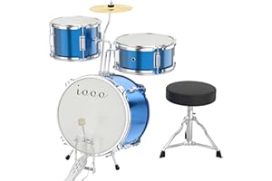 IOOO Drum Set, Drum Set for Kids, 3-Piece Beginner Drums Kit,Beginner Drum Set, Starter Drums for Kids, Drum Kit for Kids, Starter Drum Set,Kids Drum Set (sky blue)