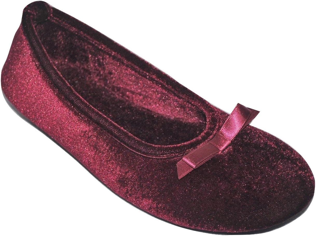ISOTONER Women's Plush Ballerina House Slippers Mulberry