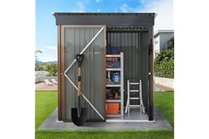 TAVATA Outdoor Storage Shed with Floor, 5x3 FT Utility Tool Shed Storage House with Lockable Door, Steel Anti-Corrosion Garden Shed Outdoor Metal Shed for Garden Backyard Patio Lawn （with Floor）