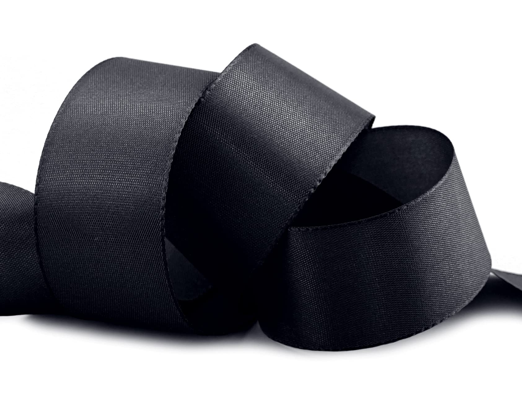 finemark 50 m x 40 mm Black Decorative Ribbon Gift Ribbon Fabric Ribbon Table Decoration Wedding Mourning Ribbon Visco TAFT Card Making Crafts