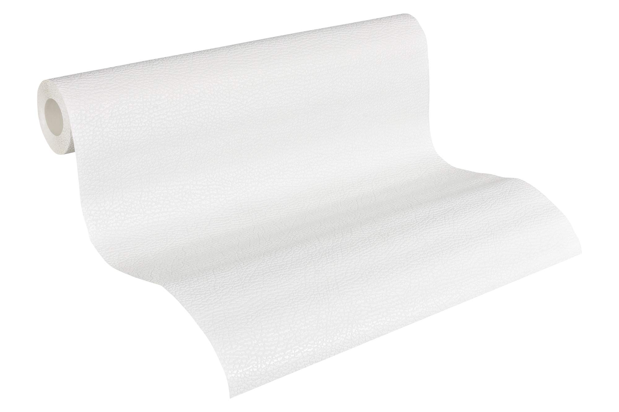 A.S. Création Architects Paper Paintable Non-Woven Wallpaper Pigment Classic, White, can be Painted Over, 10.05 m x 0.53 m