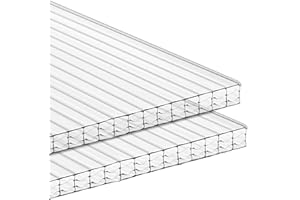 Solaroxy 12pcs Polycarbonate Greenhouse Panels , 4'x2'x0.32'' Four Layer Rectangle Waterproof Polycarbonate Sheets, Reinforce