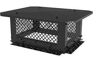 Hahaemall Chimney Cap, 14" x 19" Chimney Cover, Chimney Rain Caps, Adjustable Fireplace Chimney Caps for Outside to Fit Existing Clay Flue Tile Sizes, Black