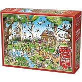 Cobble Hill 1000 Piece Puzzle - DoodleTown: Birdwatcher's Paradise - Sample Poster Included