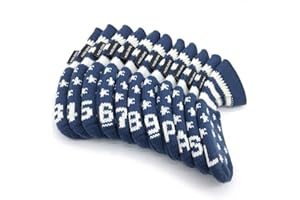 HUGELOONG Knit Golf Iron Head Covers Set 11-Piece(3~L)-Head Covers Numbers on Top&Side