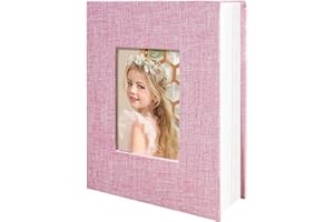 HoneyTolly Photo Album 4x6 100 Pockets for Wedding Gifts, Linen Hardcover Memory Book, Slip-in Picture Albums for for Wedding, Family, Anniversary, Baby, Vacation Pictures