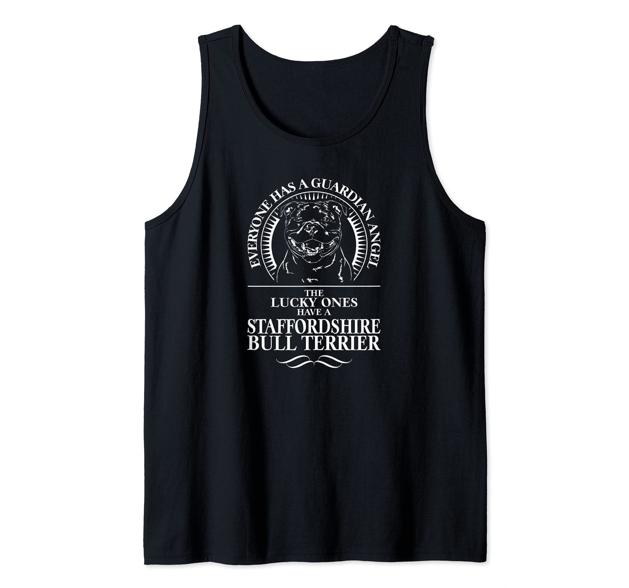 Proud Staffordshire Bull Terrier Guardian Angel dog saying Tank Top