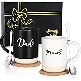 YHRJWN Mom and Dad Gifts, Mom and Dad Mugs, Christmas Gift for Parents from Daughter Son, New Parents Gifts for Couples, 16 Oz