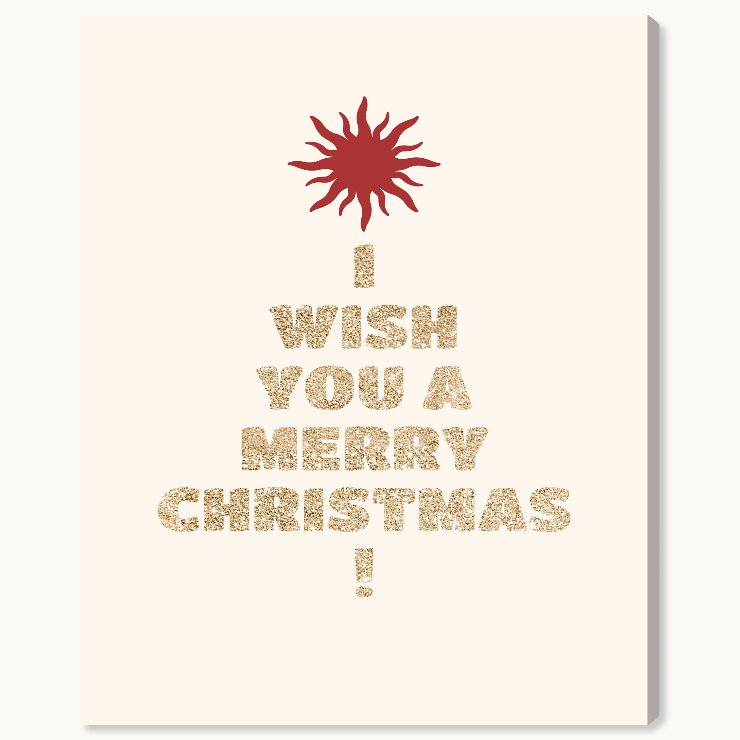 wynwood studio holiday and seasonal contemporary wrapped canvas art - a merry wish, wall art for liv