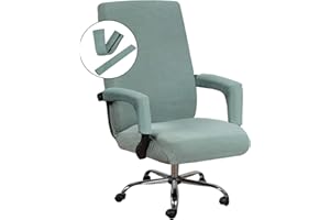 H.VERSAILTEX Home Office Chair Covers - Stretchable, Mid-High Back, Universal, Executive, Gaming, Non-Slip, Thick Jacquard, Sage - Large