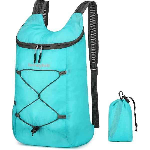 Emiyea Faltbarer Wanderrucksack – Ultraleicht, Wasserdicht, 15 Liter, Für Damen & Herren, Kompakt (Orange Zickzack)