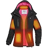 VERGOO Graphene Heated Waterproof Jackets for Women with Hood Included 18400mAh Battery Pack