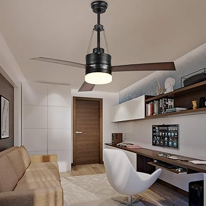 Luxurefan Retro Industrial Ceiling Fan Led Light Remote Control 3