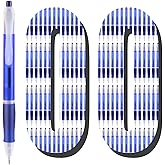 Aozora Retractable Pens Ballpoint Super Smooth Writing Pens Bulk 100 pack Medium Point 1.0mm No Bleed Click Pens with Soft Grip Blue Ink