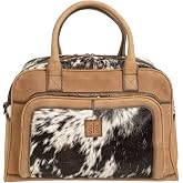 STS Ranchwear Women's Genuine Full Grain Leather Cowhide Carry-On Bag w/Dual Rolled Leather Carry Handles &amp; Adjustable Leather Shoulder Strap