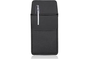 Dohia Pocket Protector PU Leather Pocket Pen Holder Organizer Pouch for Shirts Lab Coats Pants Pen Sleeve D1-JYPGBT (Black)
