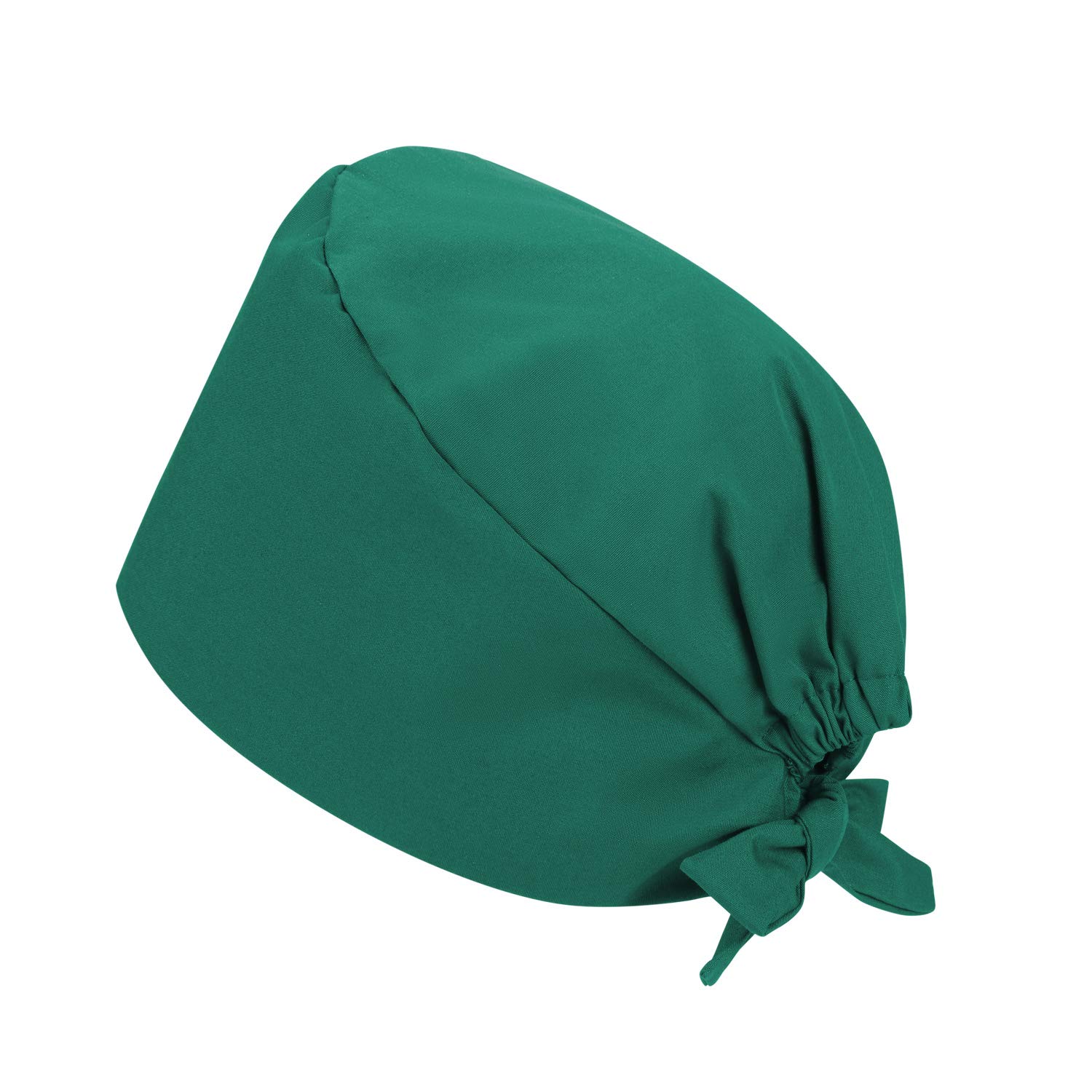Unisex Scrub Cap with Sweatband Adjustable Tie 100% Cotton Elastic Nurse Cap Hat Food Spa Beauty Salon Cap Reusable Washable Multipurpose Hat Green