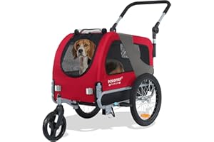 DOGGYHUT® Premium Large/XL Pet Bike Trailer & Stroller for Large Sized Dog or Multiple Small Dogs,Low Center of Gravity,Parki