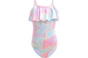 Danvren Girls One Piece Swimsuits Quick Dry Beach Mermaid Swimwear Bathing Suit for Beach 5-12 Years