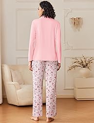 Ekouaer Women's Pajamas Sets Button Down Long