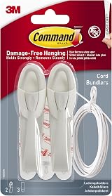Command Cord Bundlers White 2 Pack Damage Free Hanging Organization Strips view 1