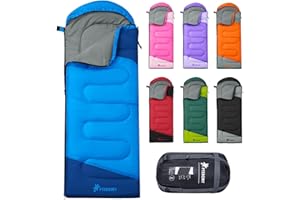 PTEROMY Sleeping Bags for Adults, Lightweight Water Resistant Backpacking Camping Sleeping Bag for Warm Cold Weather, Camping Essentials for Hiking Outdoor Travel