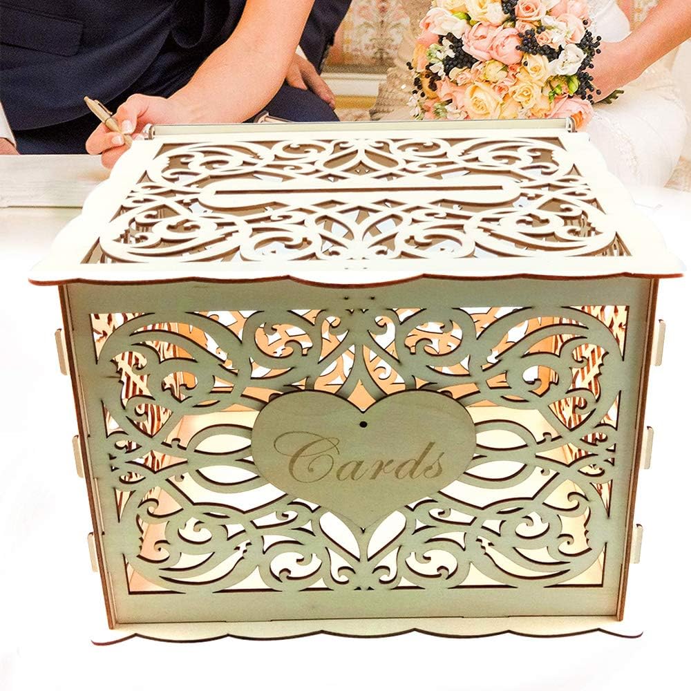 Festnight Holzerne Hochzeit Umschlag Geschenkkarte Box Hohl Blumenmuster Einladungskarte Diy Supplies Kartenboxen Kuche Haushalt Wohnen Kotcarrier Com 
