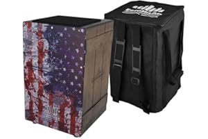 Echoslap Vintage Crate Cajon -Vintage American Flag, Hand Crafted, Siam Oak Body, Plus Gig Bag