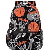 AUUXVA Sports Basketball School Backpack for Boy Girl Kids Children, 16 Inch Schoolbag Bookbag Daypack Laptop Shoulder Hiking Travel Bag