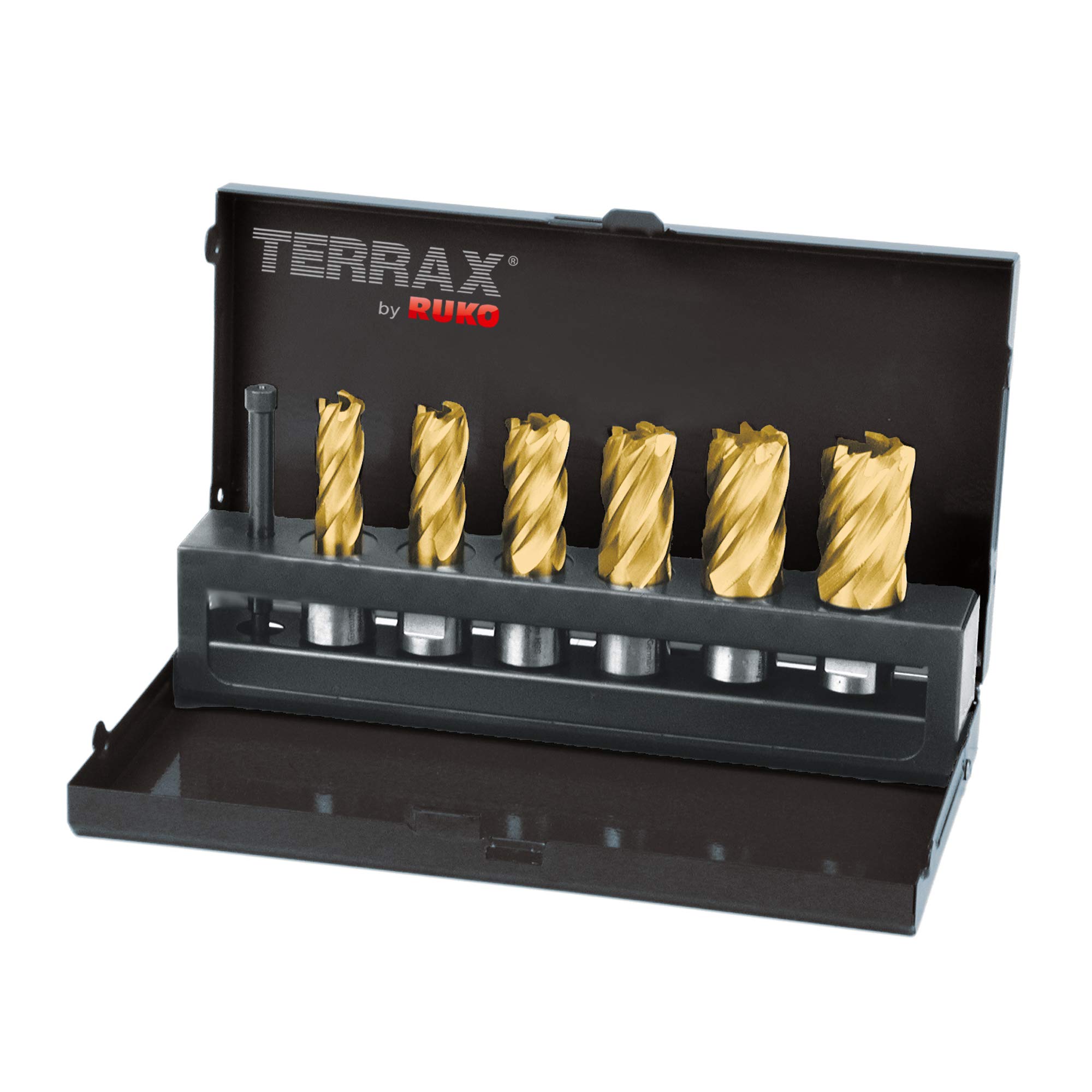 Terrax A108820T 7 Piece Drill Bit Set, Tin Diameter 12-22 mm