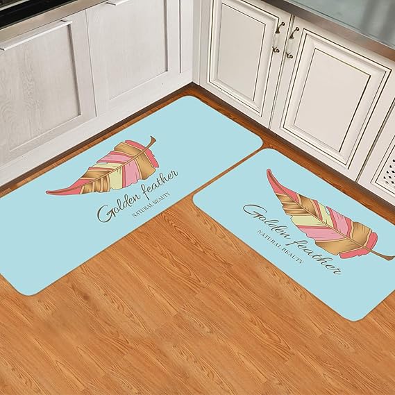 Amazon.de: 2-teiliges Küchenteppich-Set mit goldfarbenem Farbverlauf