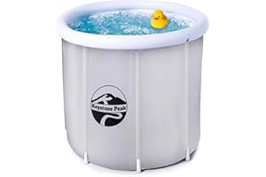 Keystone Peak Ice Bath - 108 Gallons Cold Plunge tub + Portable Ice Bath tub for Athletes & Navy Seals + Ice Baths and Soaking + Cold Water Therapy - Boost your immune system & Improve recovery - Gray