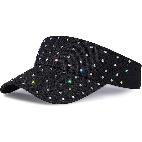 NEW TAG ! Gudessly Shiny Rhinestones Sport Sun Visitor Adjustable Cap Yellow Gudessly Shiny Rhinestones Sport Sun Visor Adjustable Summer  main image 4