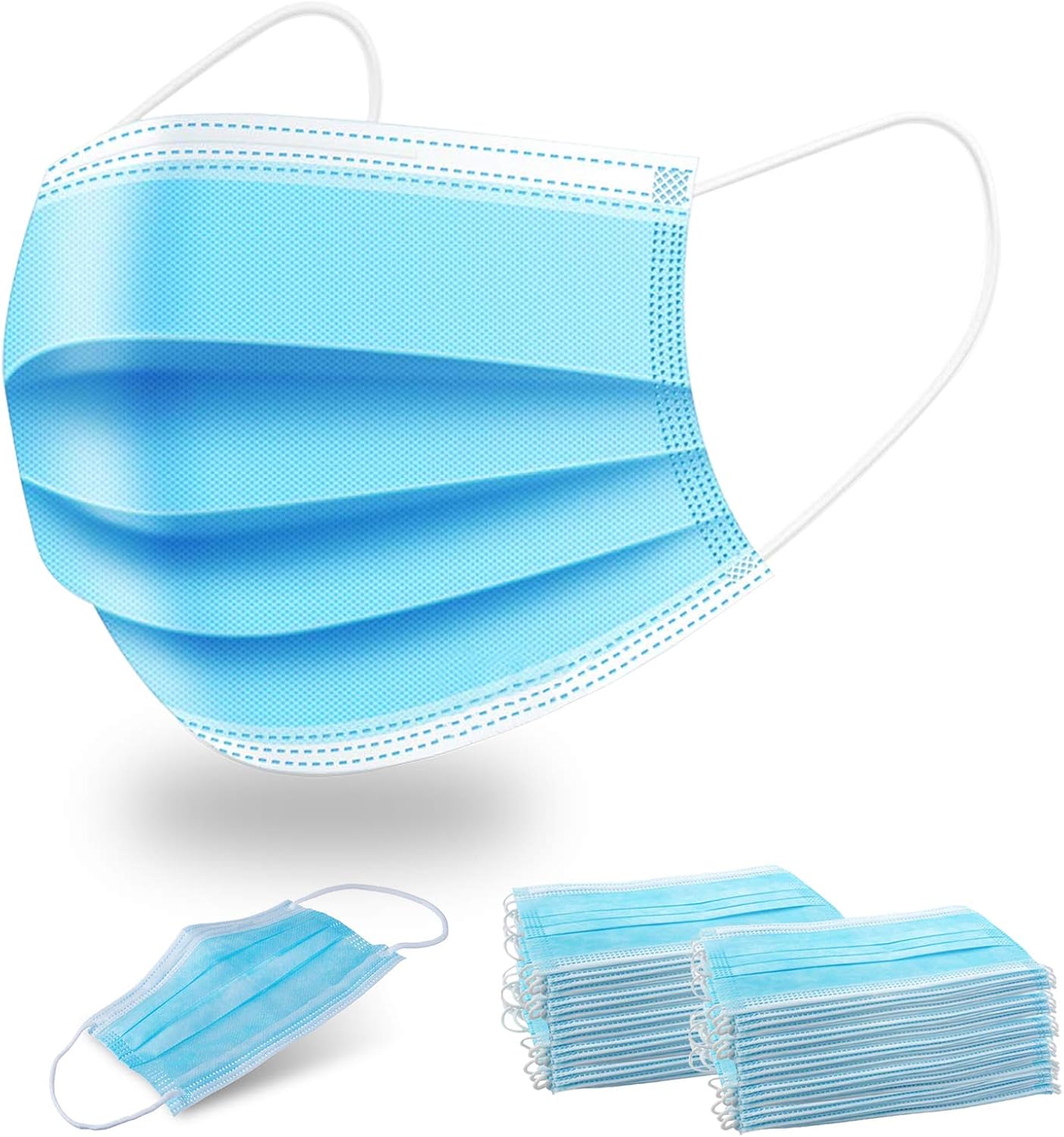 50 pcs Face Masks 3 ply Disposable Face Masks Nose Allergy Dust Mask