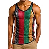 Tank Tops Men & Black, White, Rasta String Vests Cotton. Workout Tank Tops Women
