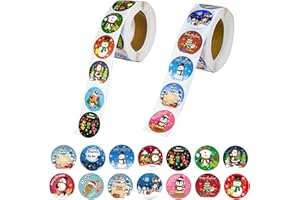 1000Pcs Christmas Stickers Roll Merry Christmas Stickers Label Xmas Stickers 18 Design Adhesive Gift Tag Sticker Decal Sticke