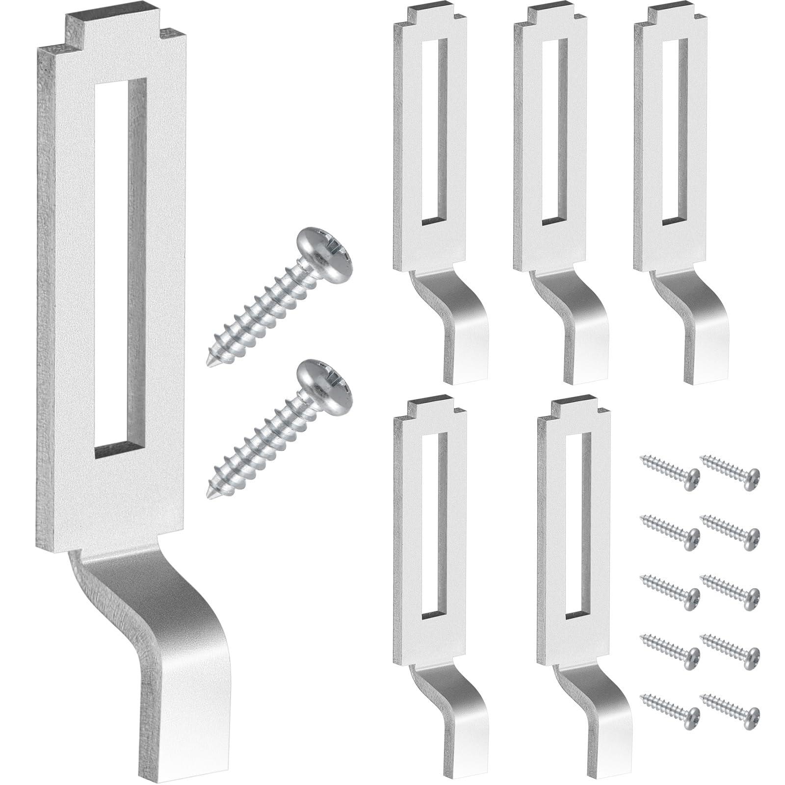 Photo 1 of Tandefio 6 Sets Adjustable Sliding Screen Door Latch Strikes 1/4 Grip, 13/32 Wide Sliding Door Keeper with Mounting Screws for Patio Door Window Pet Proof Fit All Kinds of Sliding Door Fixings