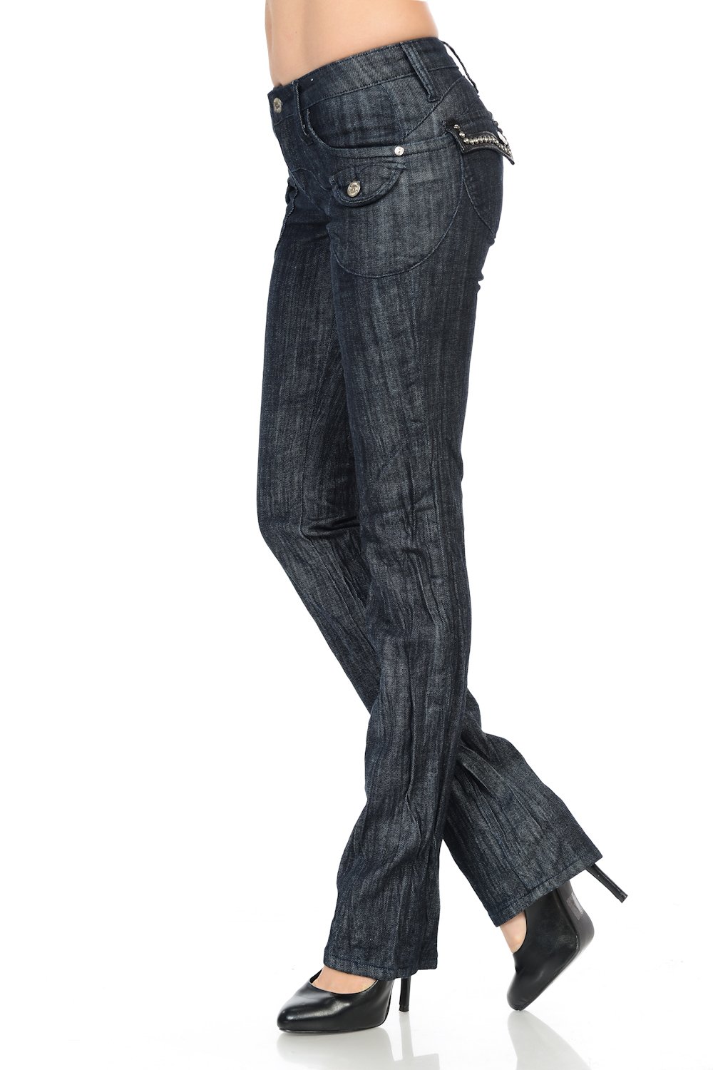 VIRGIN ONLY Women's Slim Bootcut Denim Jeans - Denim Fit