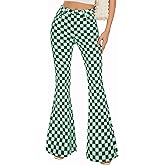 Bell Bottom Jeans for Women High Waisted Stretch Plaid Flare Jeans Denim Bootcut Pants