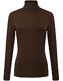 Urban CoCoWomen's Long Sleeve Turtleneck Slim Fitted T Shirts Basic Stretch Tee Tops